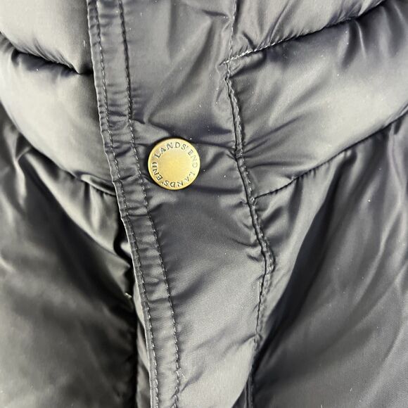 Mens Lands End Down Blend Puffer Vest Jacket Size XL Navy Blue - Picture 3 of 8